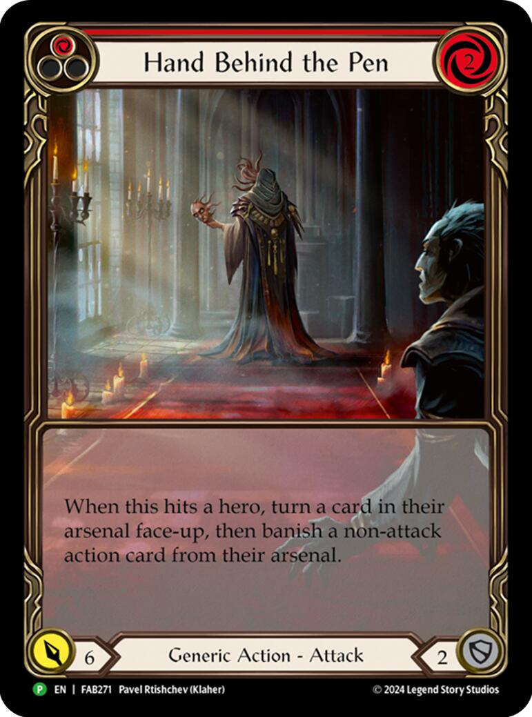 Hand Behind the Pen (Extended Art) [FAB271] (Promo)  Rainbow Foil-1