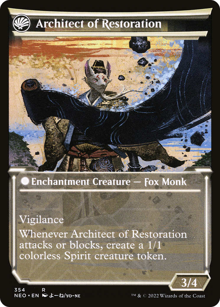 The Restoration of Eiganjo (Showcase) (NEO-354) - Kamigawa: Neon Dynasty: (Showcase, fandfc) Foil-2