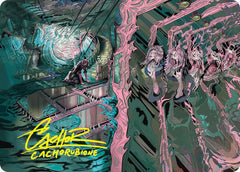 Mirror Room // Fractured Realm Art Card (Gold-Stamped Signature) [Duskmourn: House of Horror Art Series]-1
