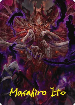 Damnation Art Card (Gold-Stamped Signature) [Duskmourn: House of Horror Art Series]-1