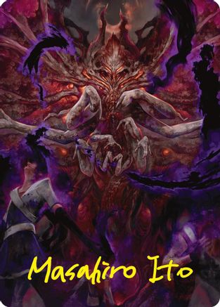 Damnation Art Card (Gold-Stamped Signature) [Duskmourn: House of Horror Art Series]-1
