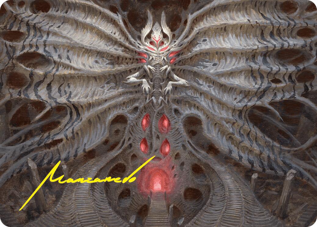 Valgavoth, Terror Eater Art Card (Gold-Stamped Signature) [Duskmourn: House of Horror Art Series]-1
