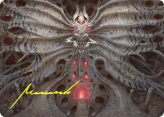 Valgavoth, Terror Eater Art Card (Gold-Stamped Signature) [Duskmourn: House of Horror Art Series]-1