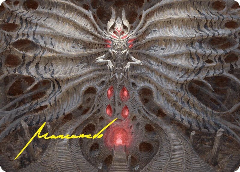 Valgavoth, Terror Eater Art Card (Gold-Stamped Signature) [Duskmourn: House of Horror Art Series]-1