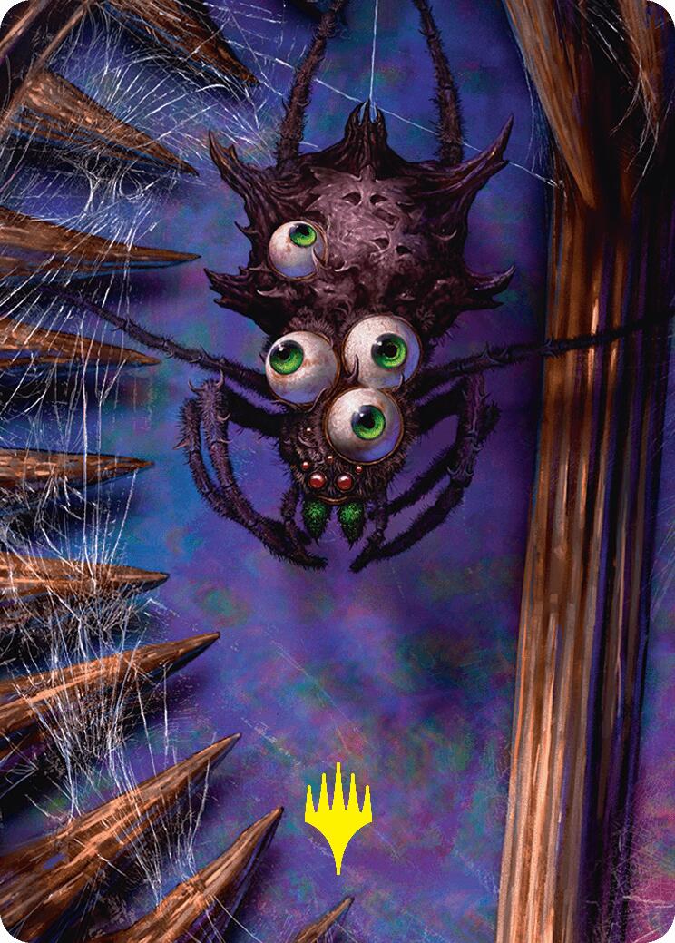Spider Art Card (Gold-Stamped Planeswalker Symbol) [Duskmourn: House of Horror Art Series]-1