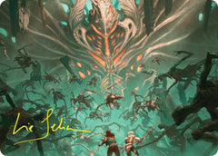 Valgavoth's Onslaught Art Card (Gold-Stamped Signature) [Duskmourn: House of Horror Art Series]-1