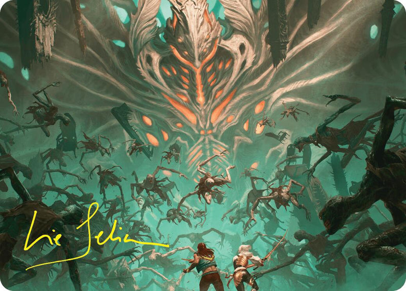 Valgavoth's Onslaught Art Card (Gold-Stamped Signature) [Duskmourn: House of Horror Art Series]-1