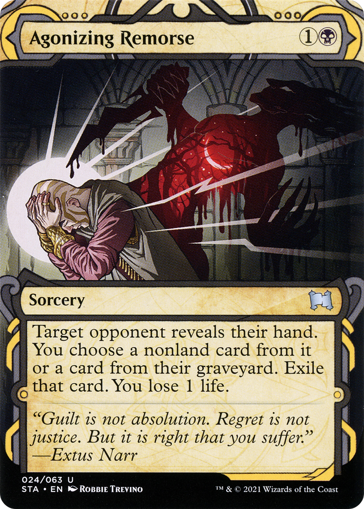 Agonizing Remorse (STA-024) - Strixhaven Mystical Archive: (Showcase) (Borderless) Etched Foil-1