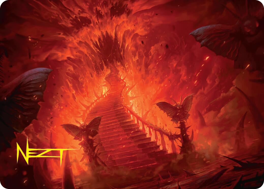 Mountain Art Card (Gold-Stamped Signature) [Duskmourn: House of Horror Art Series]-1