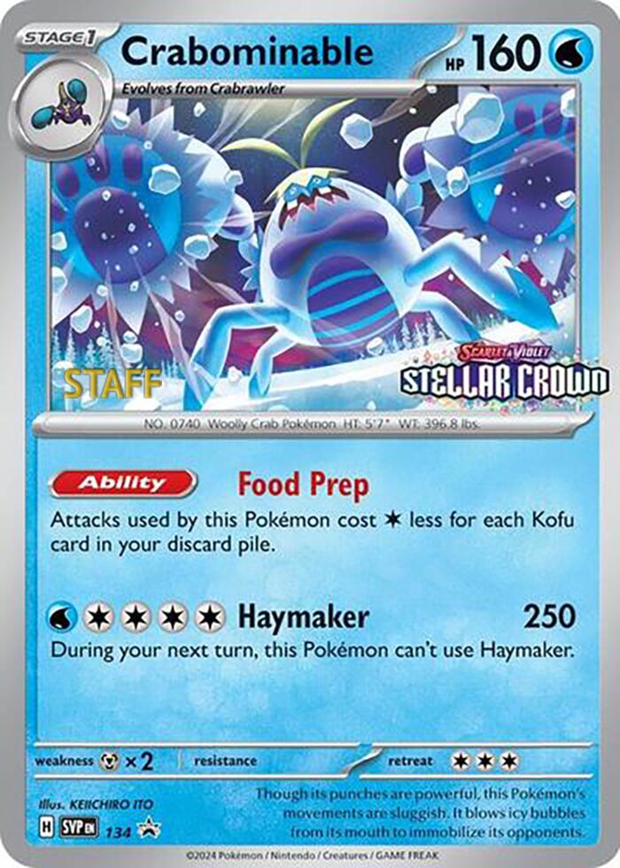 Crabominable (134/142) (Staff Promo) [Scarlet & Violet: Black Star Promos]-1
