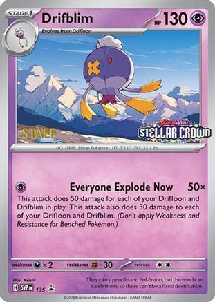 Drifblim (135) (Staff Promo) [Scarlet & Violet: Black Star Promos]-1