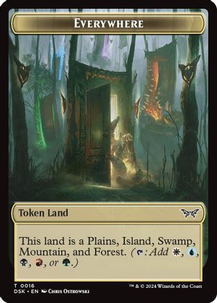Everywhere // Copy Double-Sided Token [Duskmourn: House of Horror Tokens]-5