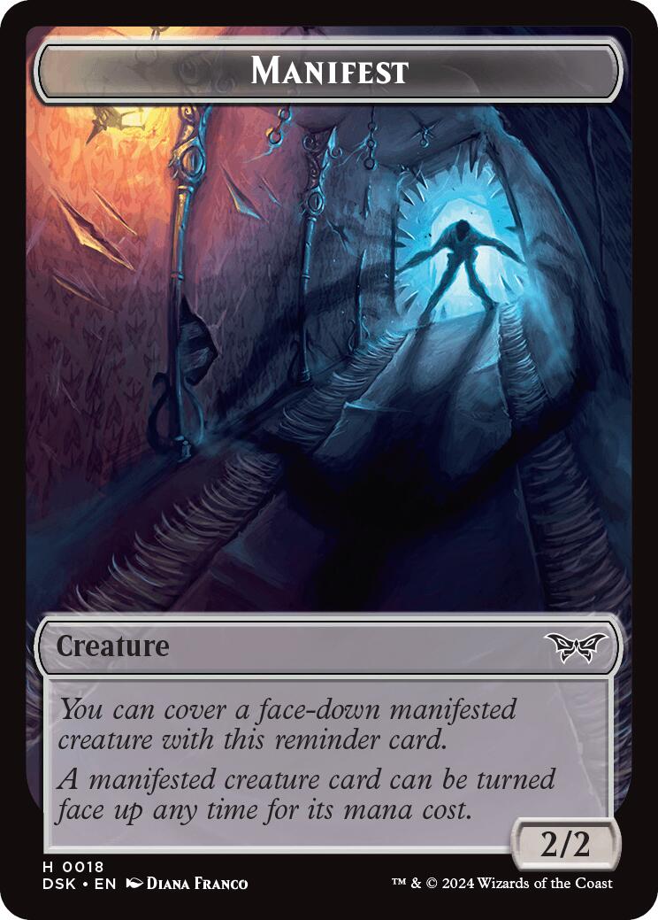 Insect (0013) // Manifest Double-Sided Token [Duskmourn: House of Horror Tokens]-2