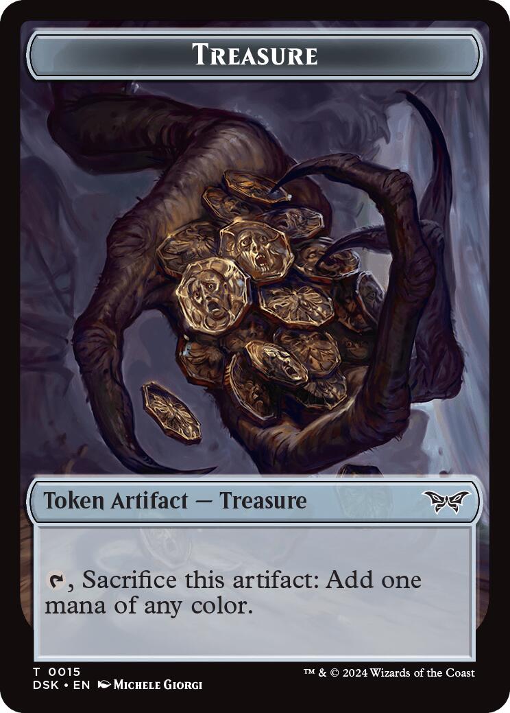 Angel // Treasure Double-Sided Token [Duskmourn: House of Horror Commander Tokens]-2