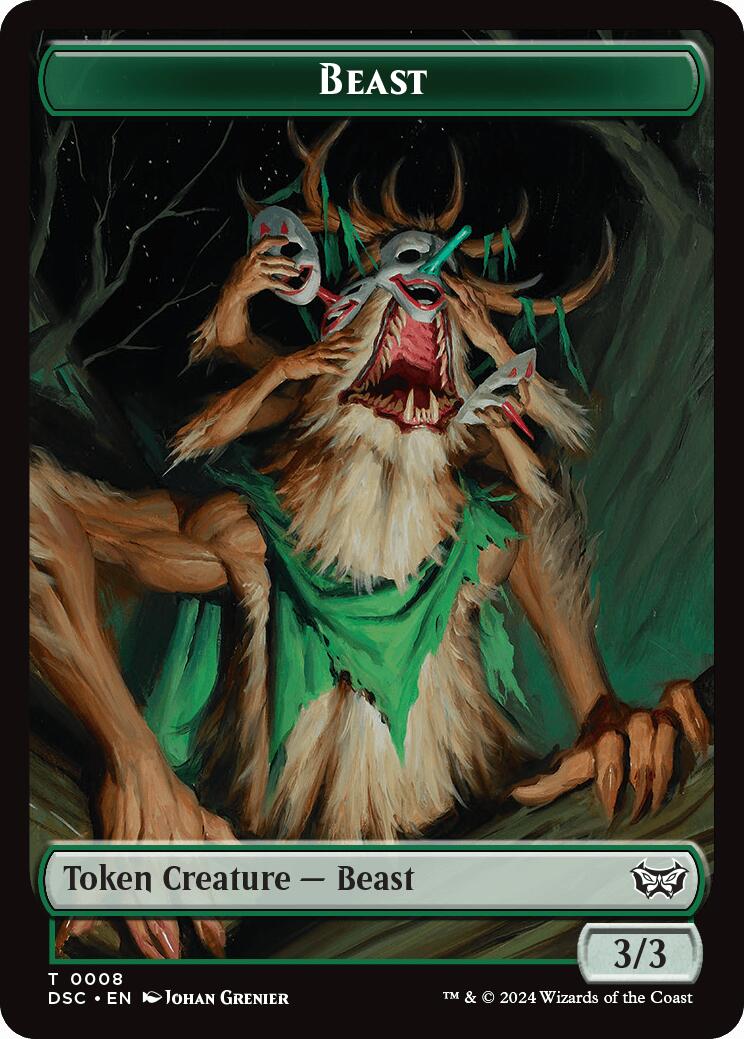 Beast // Scarecrow Double-Sided Token [Duskmourn: House of Horror Commander Tokens]-1