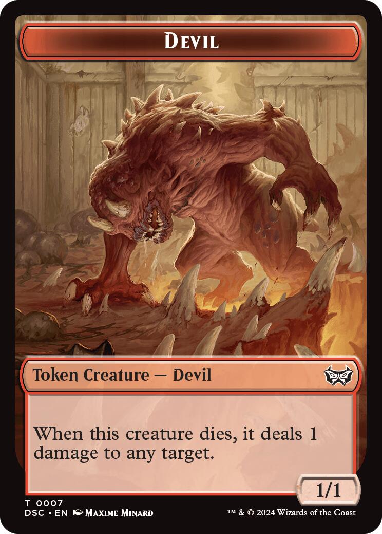 Devil // Scarecrow Double-Sided Token [Duskmourn: House of Horror Commander Tokens]-1