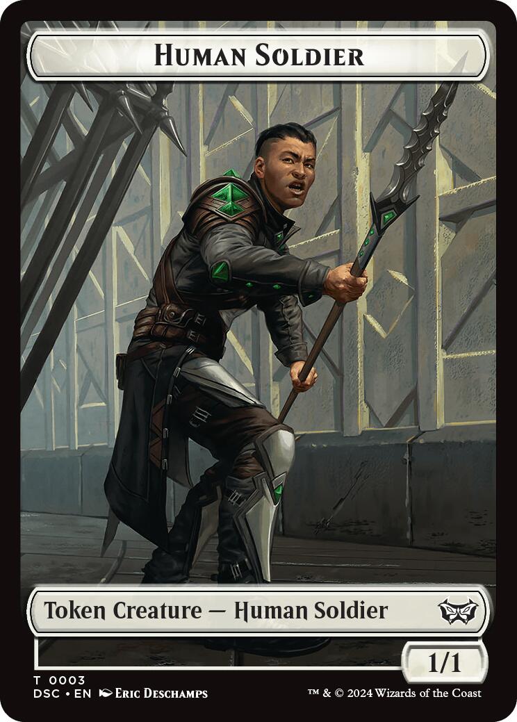 Human Soldier // Scarecrow Double-Sided Token [Duskmourn: House of Horror Commander Tokens]-1