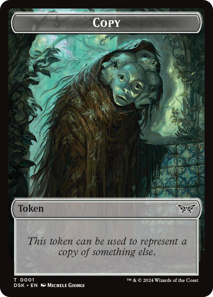 Shark // Copy Double-Sided Token [Duskmourn: House of Horror Commander Tokens]-2