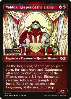 Valduk, Keeper of the Flame (Serial Numbered) (MUL-154) - Multiverse Legends: (Showcase) Foil-1
