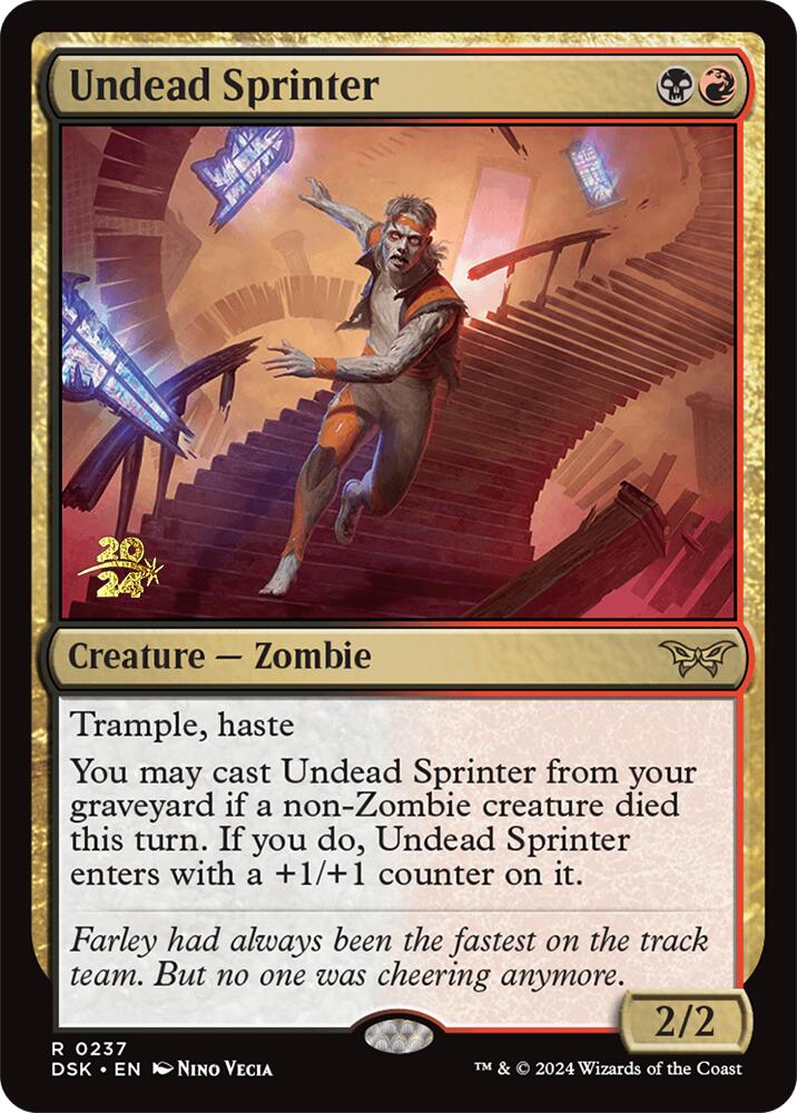 Undead Sprinter [Duskmourn: House of Horror Prerelease Promos]-1