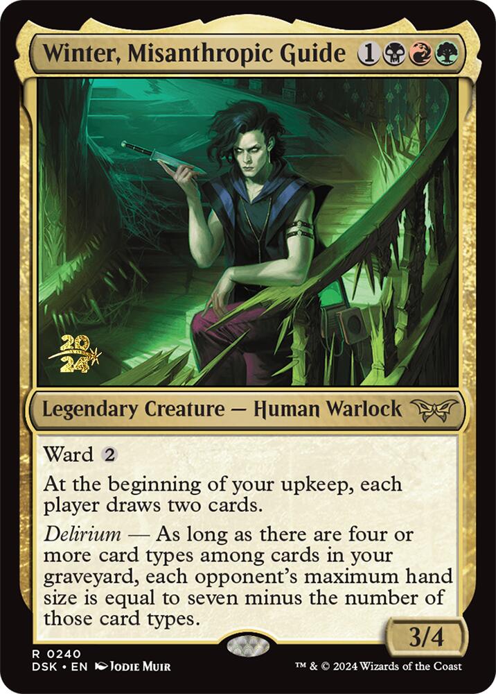 Winter, Misanthropic Guide [Duskmourn: House of Horror Prerelease Promos]-5