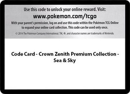 Code Card - Sea & Sky Premium Collection  Crown Zenith - Code Card-1