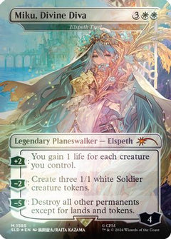 Miku, Divine Diva - Elspeth Tirel (Rainbow Foil) (Japanese) [Secret Lair Drop Series]-1