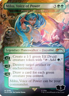 Miku, Voice of Power - Freyalise, Llanowar's Fury (Rainbow Foil) [Secret Lair Drop Series]-1