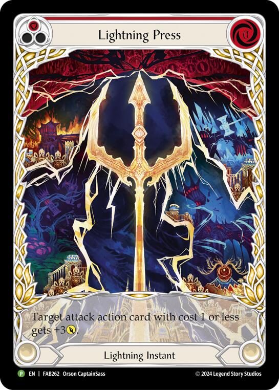 Lightning Press (Red) (Extended Art) [FAB262] (Promo)  Rainbow Foil-1
