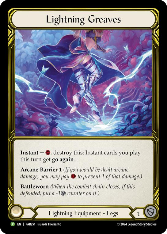 Lightning Greaves (Golden) [FAB251] (Promo)  Cold Foil-1