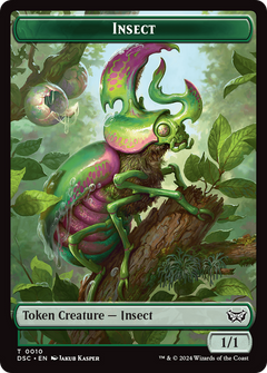 Wurm (0019) // Insect (0010) Double-Sided Token [Duskmourn: House of Horror Commander Tokens]-2
