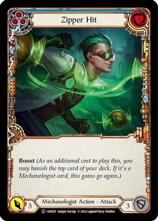 Zipper Hit (Blue) [1HD027] (History Pack 1 Dash Blitz Deck)-1