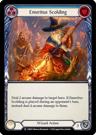 Emeritus Scolding (Blue) [1HK018] (Historic Pack 1 Blitz Deck: Kano)-1