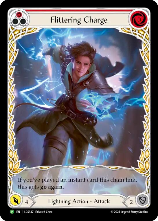 Flittering Charge (Red) (Extended Art) [LGS337] (Promo)  Rainbow Foil-1