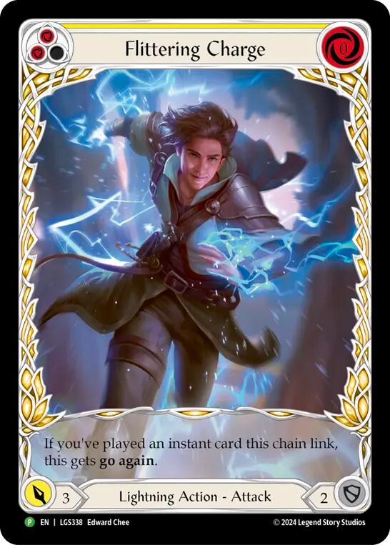Flittering Charge (Yellow) (Extended Art) [LGS338] (Promo)  Rainbow Foil-1