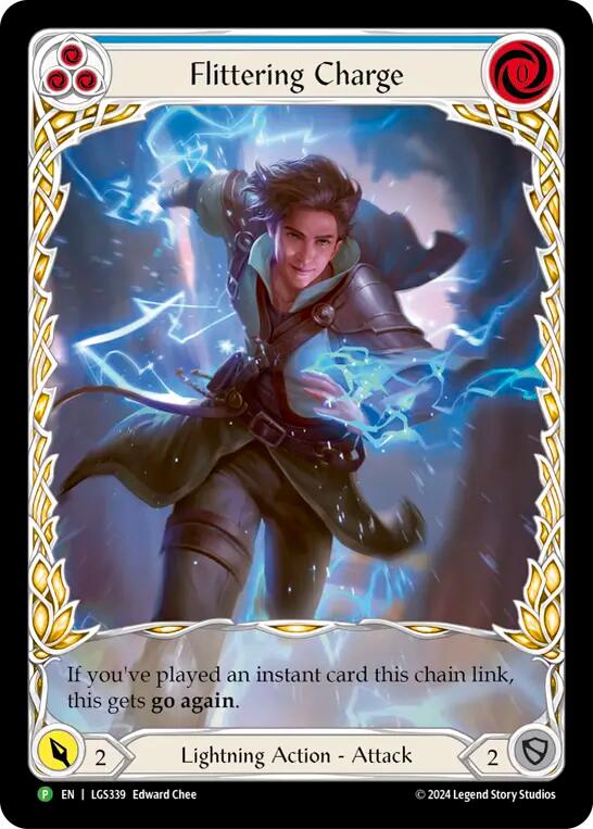Flittering Charge (Blue) (Extended Art) [LGS339] (Promo)  Rainbow Foil-1