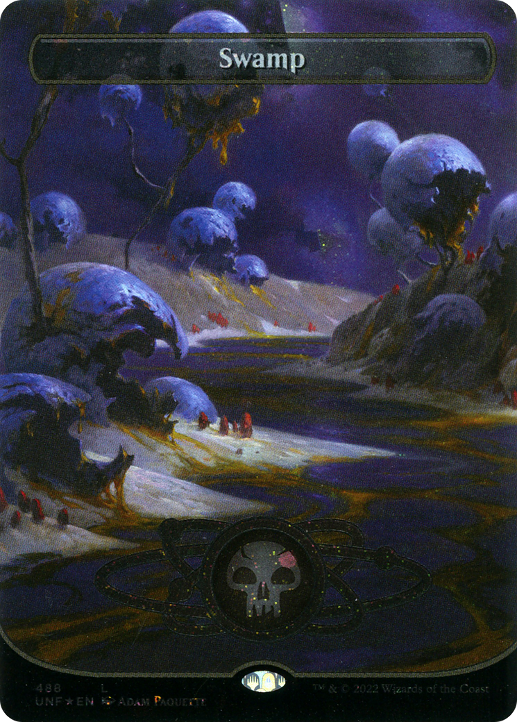Swamp (488) (Planetary Space-ic Land) (Galaxy Foil) [Unfinity]-1