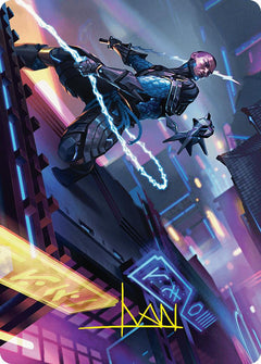 Kaito, Cunning Infiltrator Art Card (51/54) (Gold-Stamped Signature) [Foundations Art Series]-1