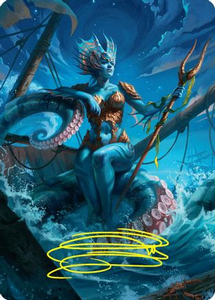 Kiora, the Rising Tide Art Card (30/54) (Gold-Stamped Signature) [Foundations Art Series]-1