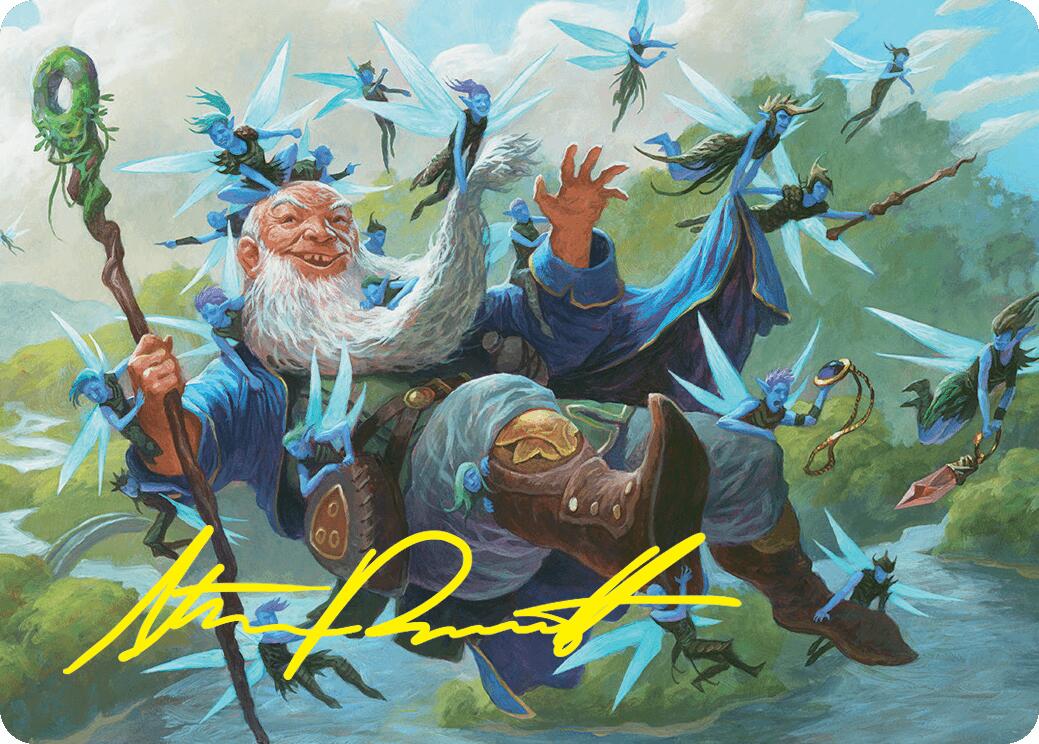 Mischievous Mystic Art Card (7/54) (Gold-Stamped Signature) [Foundations Art Series]-1