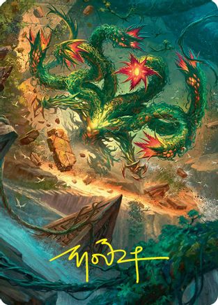 Mossborn Hydra Art Card (42/54) (Gold-Stamped Signature) [Foundations Art Series]-1