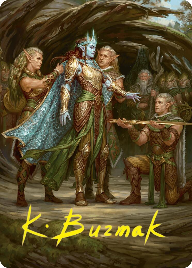 Lathril, Blade of the Elves Art Card (48/54) (Gold-Stamped Signature) [Foundations Art Series]-1