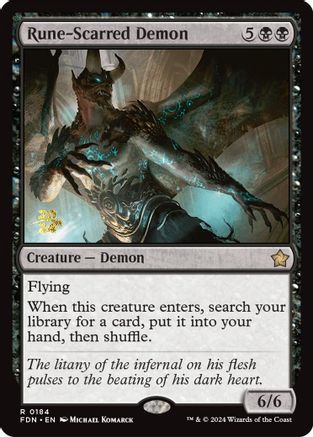 Rune-Scarred Demon (PRE-184) - Prerelease Cards Foil-1