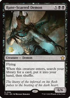 Rune-Scarred Demon (PRE-184) - Prerelease Cards Foil-1