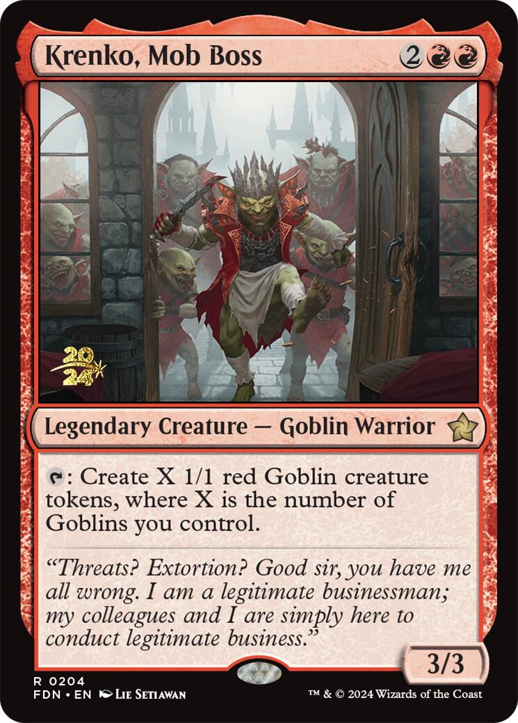Krenko, Mob Boss [Foundations Prerelease Promos]-1