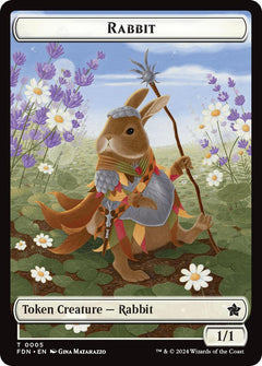 Rabbit // Soldier Double-Sided Token [Foundations Tokens]-1