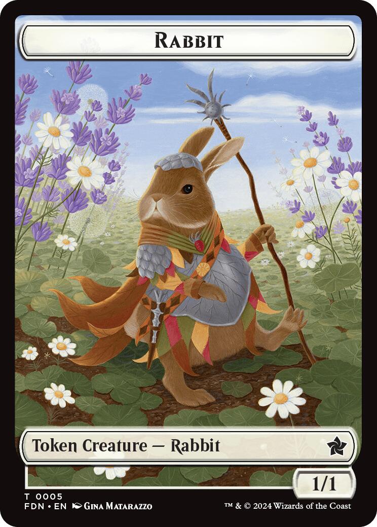 Rabbit // Soldier Double-Sided Token [Foundations Tokens]-1
