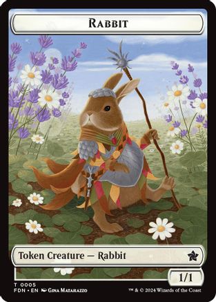 Rabbit // Soldier Double-Sided Token [Foundations Tokens]-3