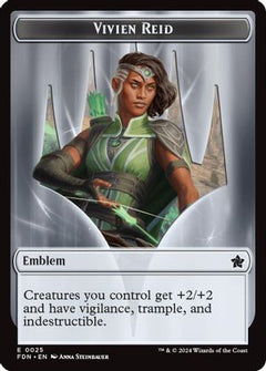 Emblem - Vivien Reid // Elf Warrior Double-Sided Token [Foundations Tokens]-3
