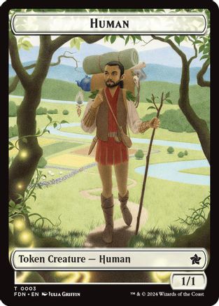 Human // Knight Double-Sided Token [Foundations Tokens]-3